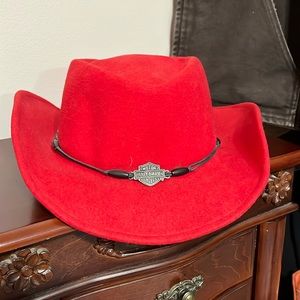 Harley Davidson red cowboy hat